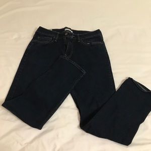 Slim straight blue jeans